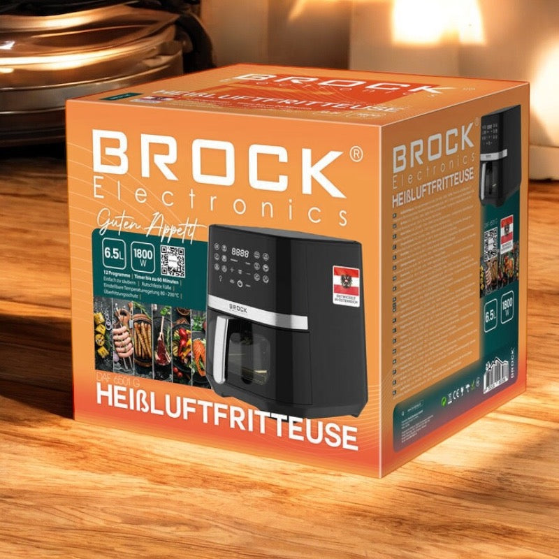 Φριτέζα Brock DAF 6501G - 6,5L, 1800W, Ψηφιακή Τεχνολογία με 12 Προγράμματα για Υγιεινό Μαγείρεμα!