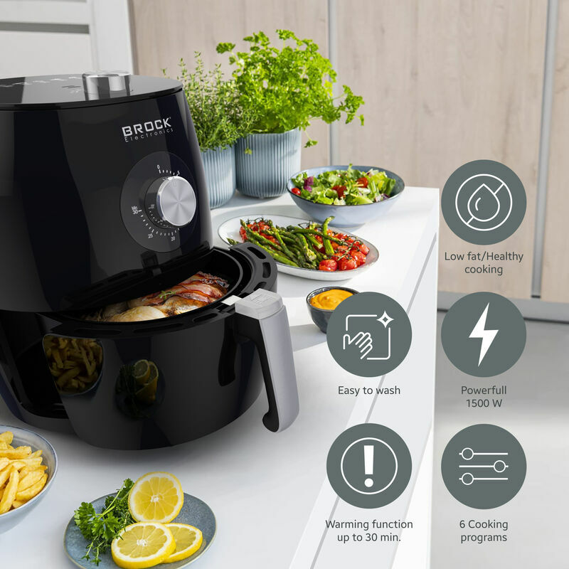Φριτέζα Αέρα Brock AFM 3501 BK - 3,5lt Μαύρη - Υγιεινές και Γευστικές Συνταγές!