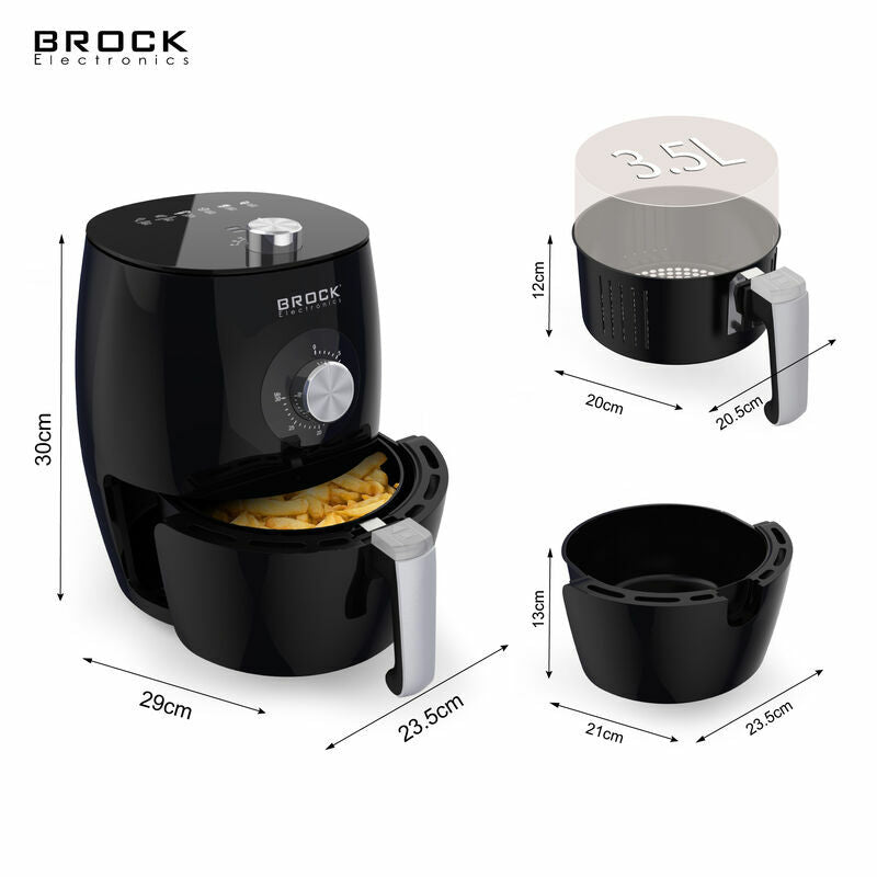 Φριτέζα Αέρα Brock AFM 3501 BK - 3,5lt Μαύρη - Υγιεινές και Γευστικές Συνταγές!