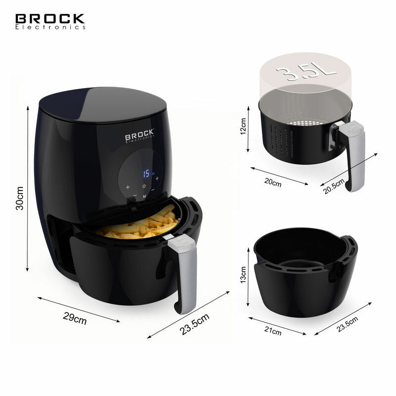 Φριτέζα Αέρα Brock AFD 3502 BK - 3,5lt Μαύρη - Υγιεινό και Γρήγορο Μαγείρεμα!