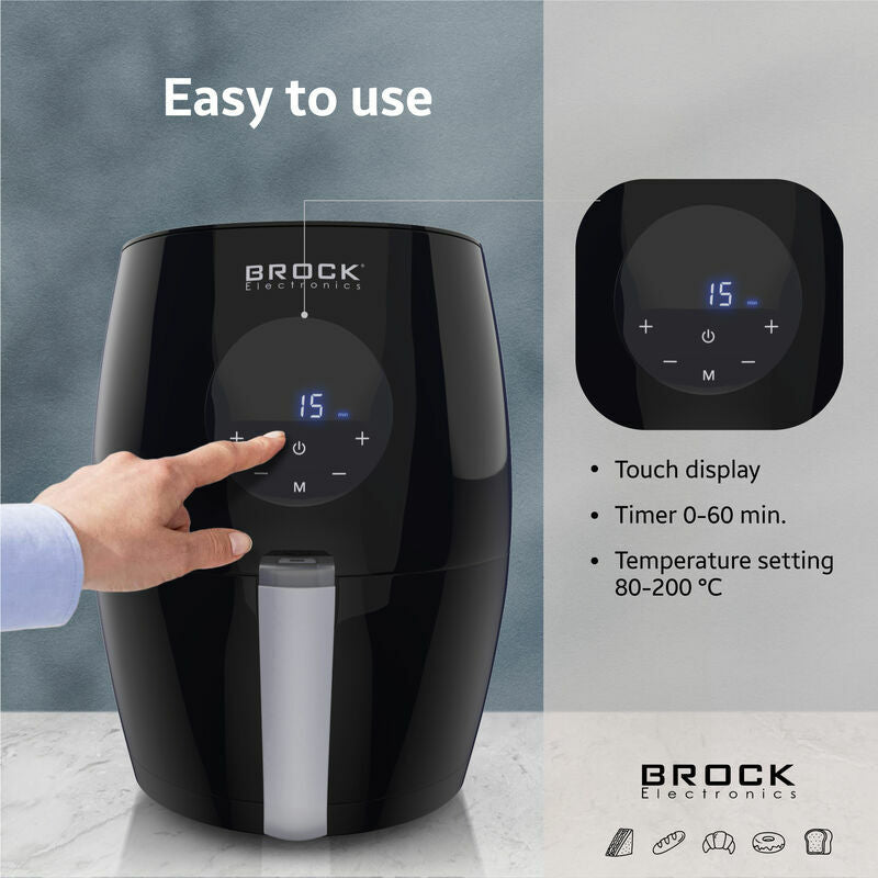 Φριτέζα Αέρα Brock AFD 3502 BK - 3,5lt Μαύρη - Υγιεινό και Γρήγορο Μαγείρεμα!