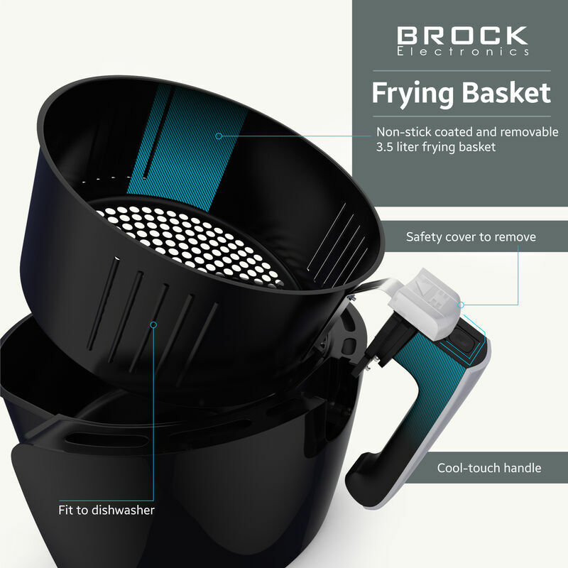 Φριτέζα Αέρα Brock AFD 3502 BK - 3,5lt Μαύρη - Υγιεινό και Γρήγορο Μαγείρεμα!