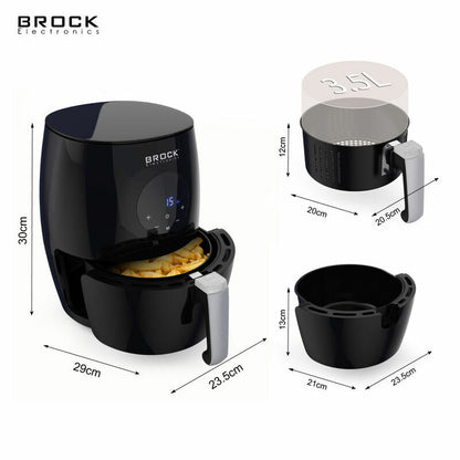Φριτέζα Αέρα Brock AFD 3502 BK - 3,5lt Μαύρη - Υγιεινό και Γρήγορο Μαγείρεμα!