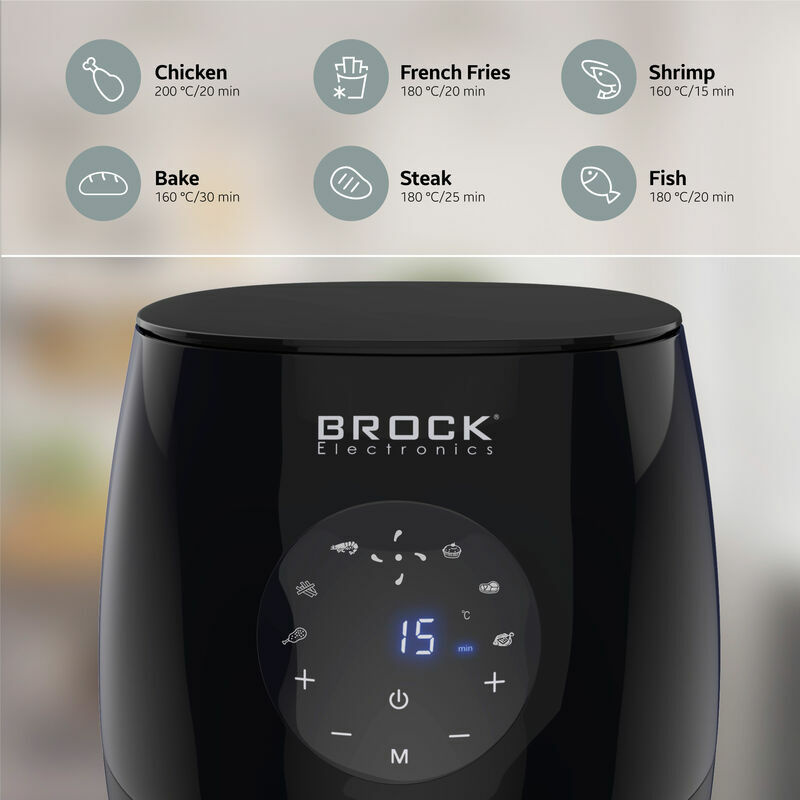 Φριτέζα Αέρα Brock AFD 3502 BK - 3,5lt Μαύρη - Υγιεινό και Γρήγορο Μαγείρεμα!